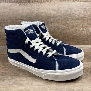 VANS Sk8-Hi Cozy Hug Lined Parisian Night Blue White Mens 8 Womens 9.5 NEW